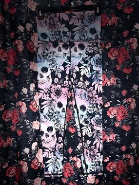 Evolution and Creation skulls and floral leggings